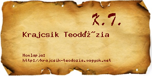 Krajcsik Teodózia névjegykártya